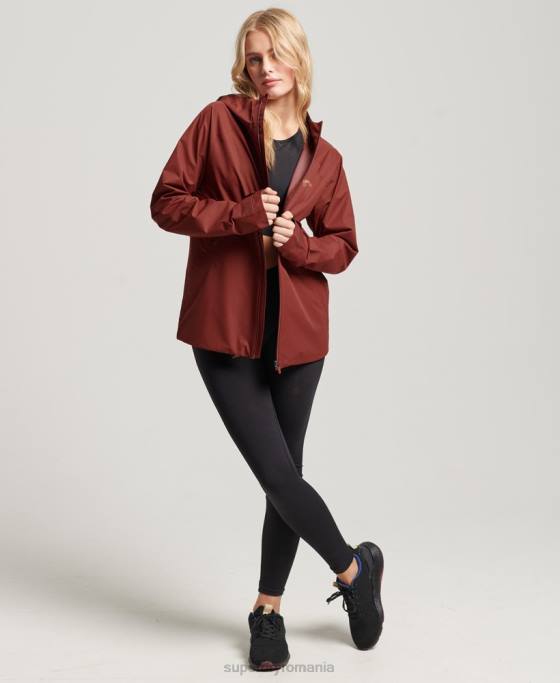 Superdry jachetă impermeabilă îmbrăcăminte maro femei JX0Z3620