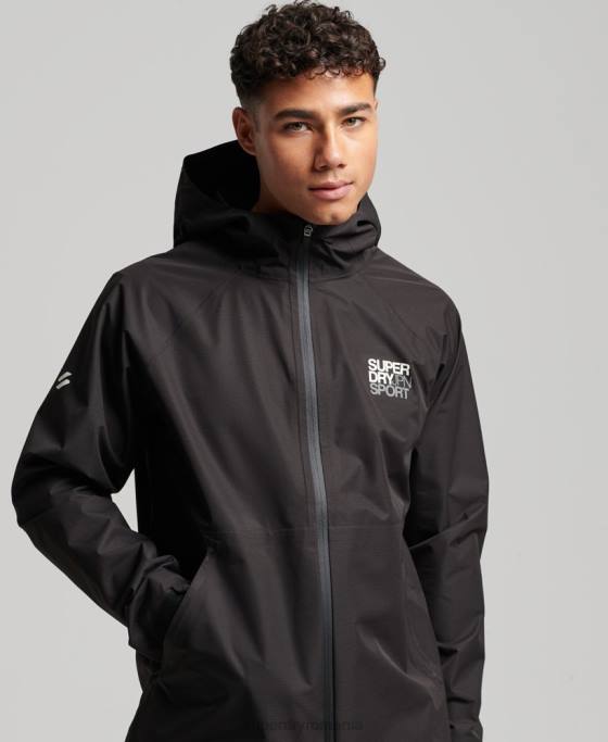 Superdry jachetă impermeabilă îmbrăcăminte negru bărbați JX0Z1104