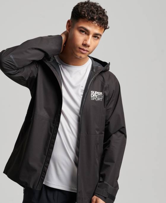 Superdry jachetă impermeabilă îmbrăcăminte negru bărbați JX0Z1104