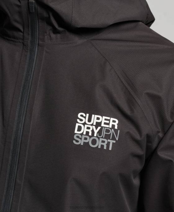 Superdry jachetă impermeabilă îmbrăcăminte negru bărbați JX0Z1104