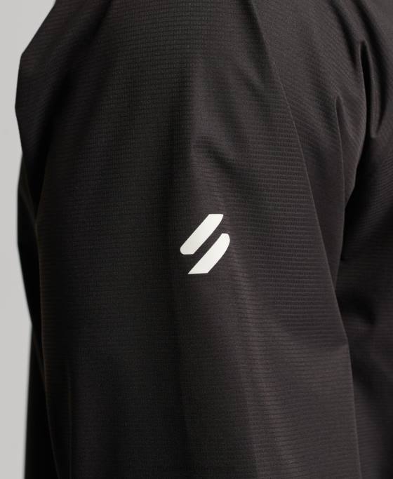 Superdry jachetă impermeabilă îmbrăcăminte negru bărbați JX0Z1104