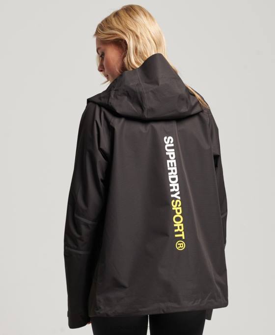 Superdry jachetă impermeabilă îmbrăcăminte negru femei JX0Z3625