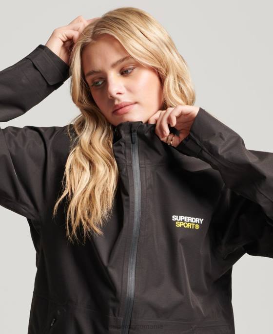 Superdry jachetă impermeabilă îmbrăcăminte negru femei JX0Z3625