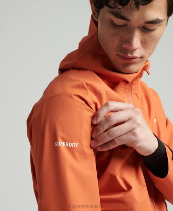 Superdry jachetă impermeabilă îmbrăcăminte portocale bărbați JX0Z1025