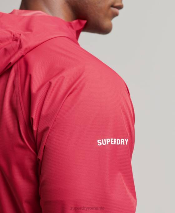Superdry jachetă impermeabilă îmbrăcăminte roșu bărbați JX0Z1110