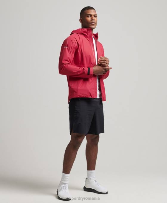 Superdry jachetă impermeabilă îmbrăcăminte roșu bărbați JX0Z1110