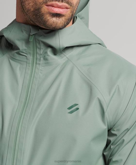 Superdry jachetă impermeabilă îmbrăcăminte verde bărbați JX0Z4635