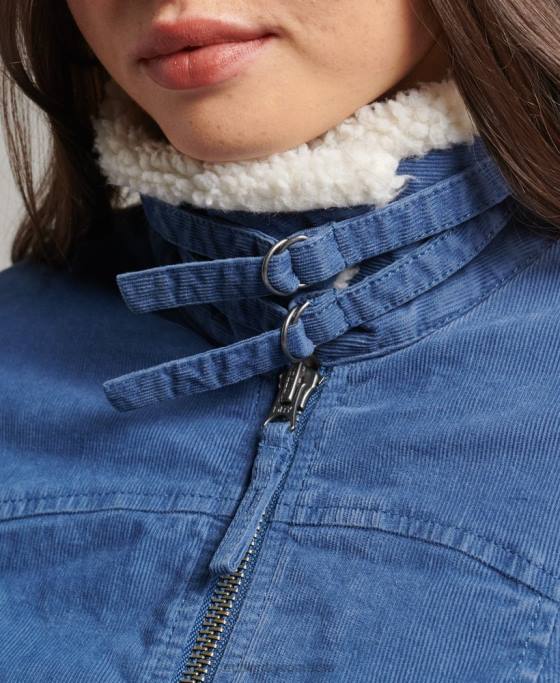 Superdry jachetă indie căptușită cu borg îmbrăcăminte albastru femei JX0Z5557