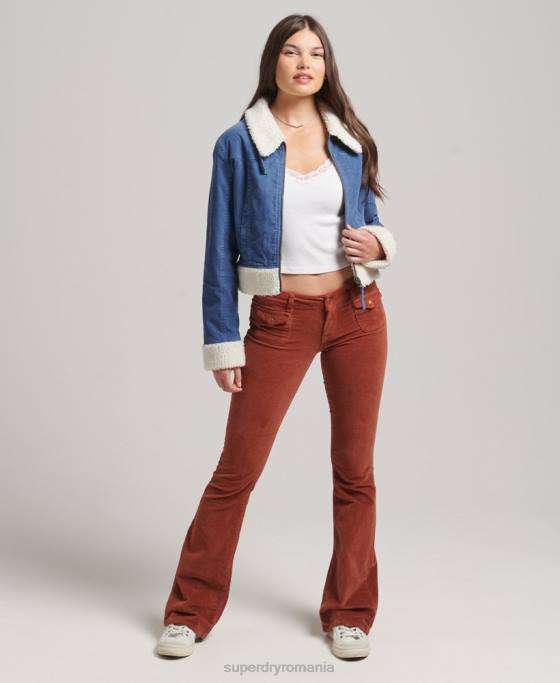 Superdry jachetă indie căptușită cu borg îmbrăcăminte albastru femei JX0Z5557