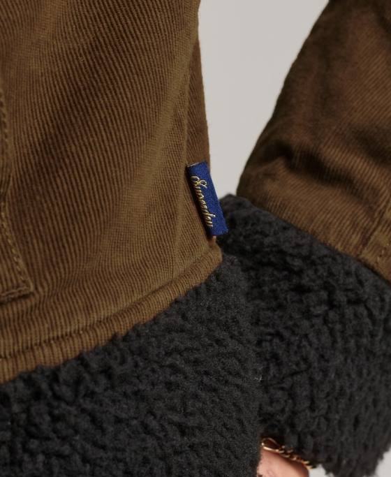 Superdry jachetă indie căptușită cu borg îmbrăcăminte maro femei JX0Z5438