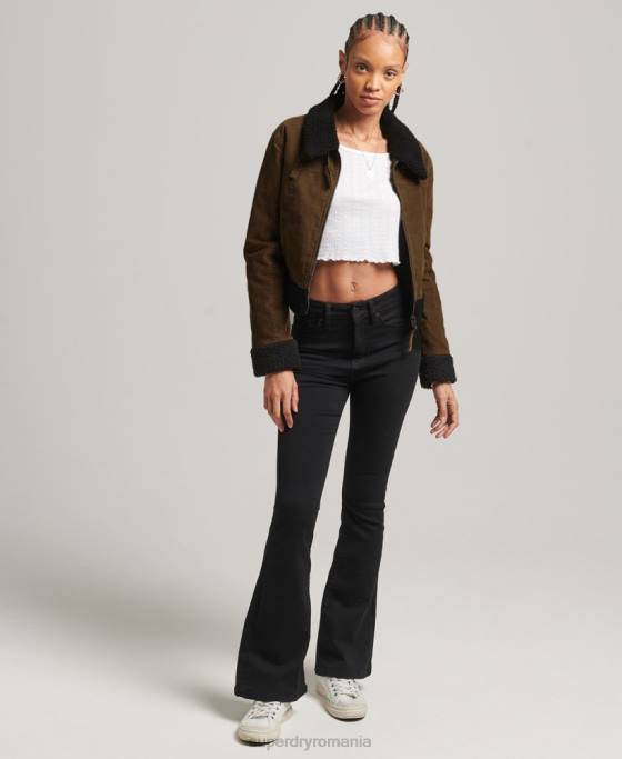 Superdry jachetă indie căptușită cu borg îmbrăcăminte maro femei JX0Z5438