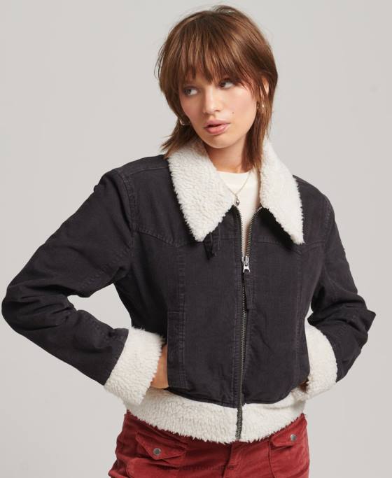 Superdry jachetă indie căptușită cu borg îmbrăcăminte maro femei JX0Z5469