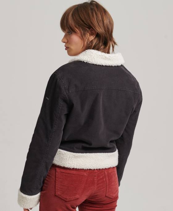 Superdry jachetă indie căptușită cu borg îmbrăcăminte maro femei JX0Z5469