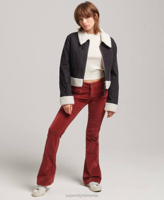 Superdry jachetă indie căptușită cu borg îmbrăcăminte maro femei JX0Z5469