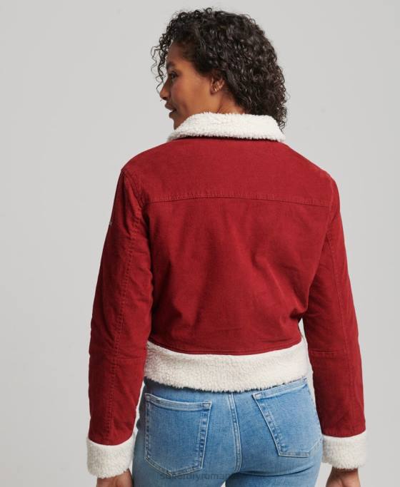 Superdry jachetă indie căptușită cu borg îmbrăcăminte roșu femei JX0Z5572