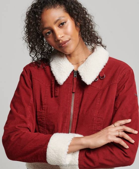 Superdry jachetă indie căptușită cu borg îmbrăcăminte roșu femei JX0Z5572