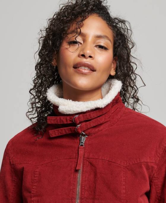 Superdry jachetă indie căptușită cu borg îmbrăcăminte roșu femei JX0Z5572