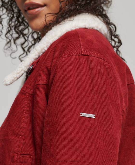 Superdry jachetă indie căptușită cu borg îmbrăcăminte roșu femei JX0Z5572