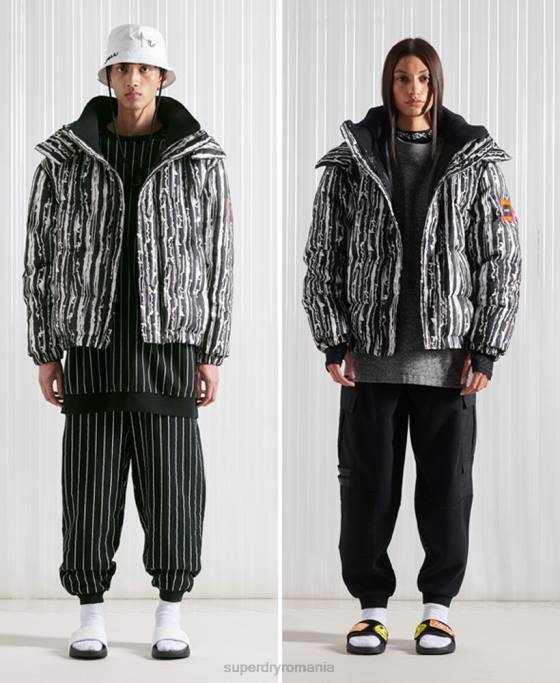 Superdry jachetă jacquard sdx ediție limitată îmbrăcăminte negru bărbați JX0Z4762