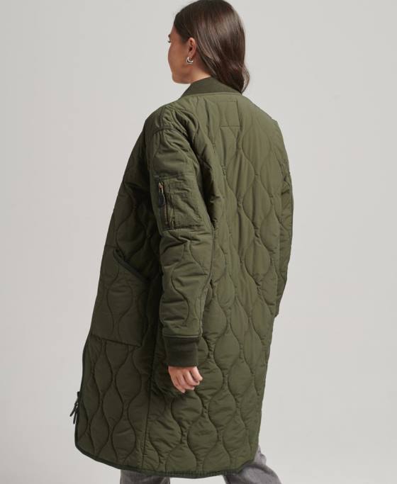 Superdry jachetă matlasată cu paragate îmbrăcăminte kaki femei JX0Z5497