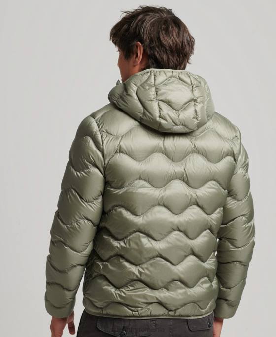 Superdry jachetă matlasată cu puf xpd îmbrăcăminte kaki bărbați JX0Z4468