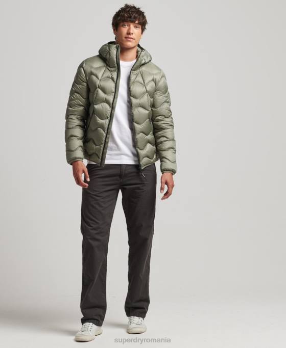 Superdry jachetă matlasată cu puf xpd îmbrăcăminte kaki bărbați JX0Z4468