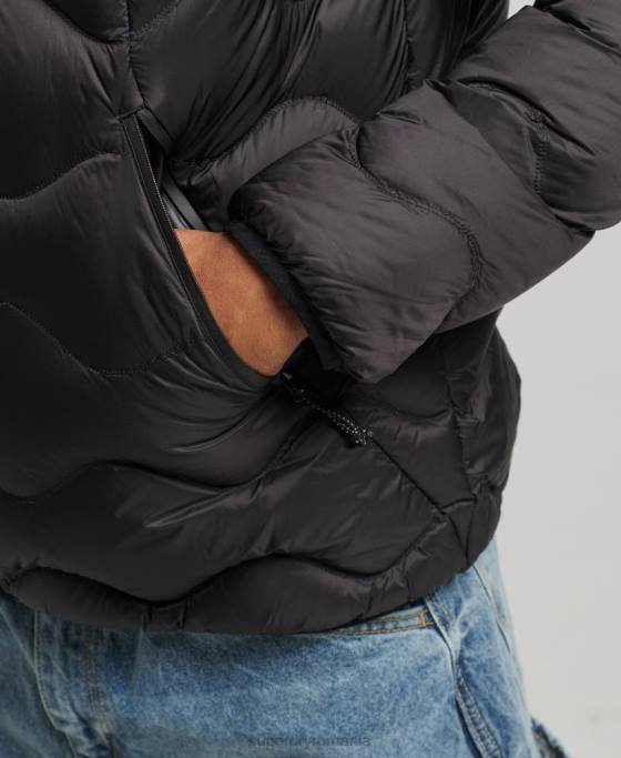 Superdry jachetă matlasată cu puf xpd îmbrăcăminte negru bărbați JX0Z4778