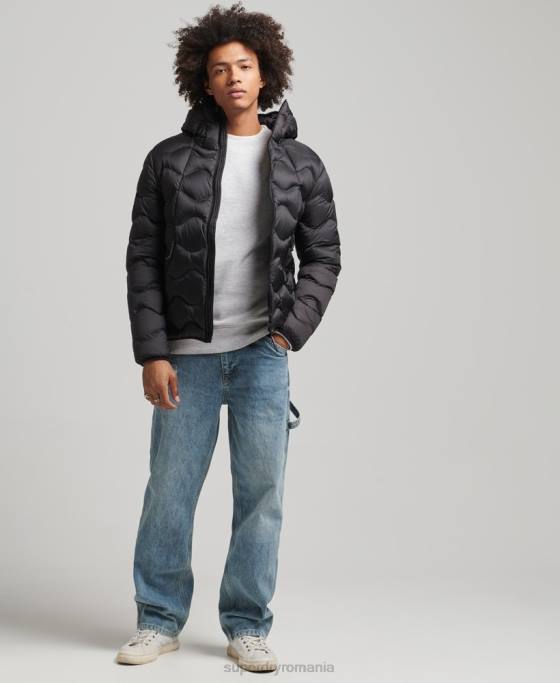 Superdry jachetă matlasată cu puf xpd îmbrăcăminte negru bărbați JX0Z4778