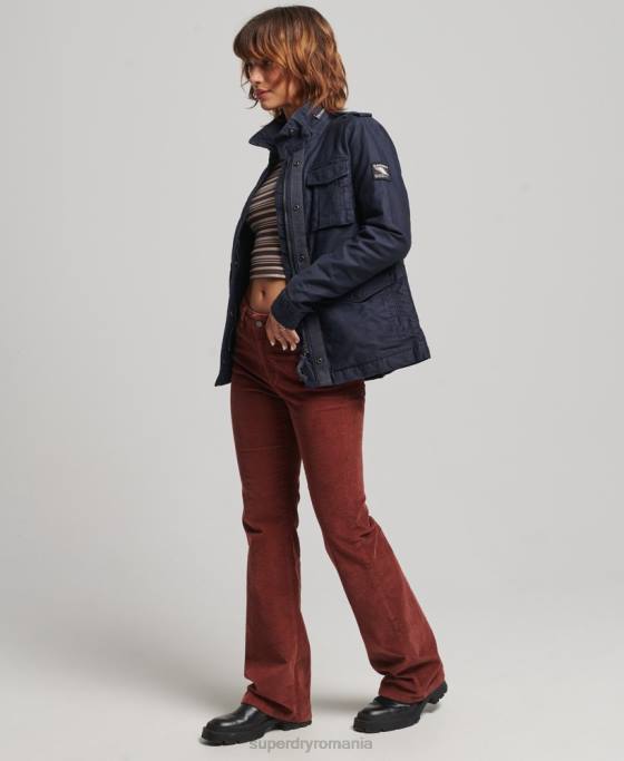 Superdry jachetă militară căptușită rookie borg îmbrăcăminte albastru femei JX0Z5667