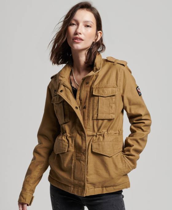 Superdry jachetă militară căptușită rookie borg îmbrăcăminte bronzat femei JX0Z5672