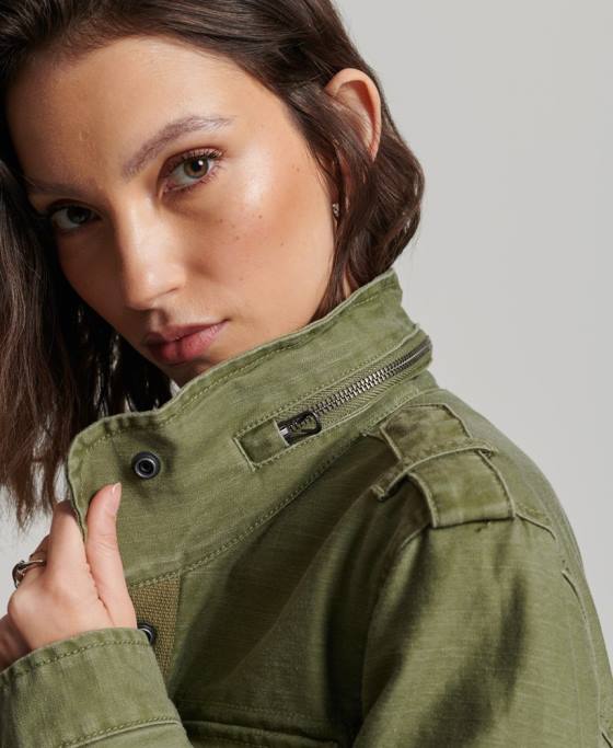 Superdry jachetă militară căptușită rookie borg îmbrăcăminte kaki femei JX0Z5416