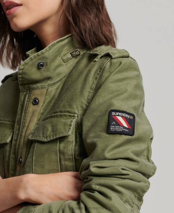 Superdry jachetă militară căptușită rookie borg îmbrăcăminte kaki femei JX0Z5416
