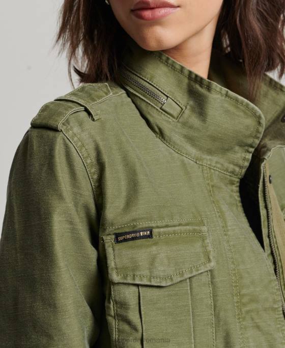 Superdry jachetă militară căptușită rookie borg îmbrăcăminte kaki femei JX0Z5416