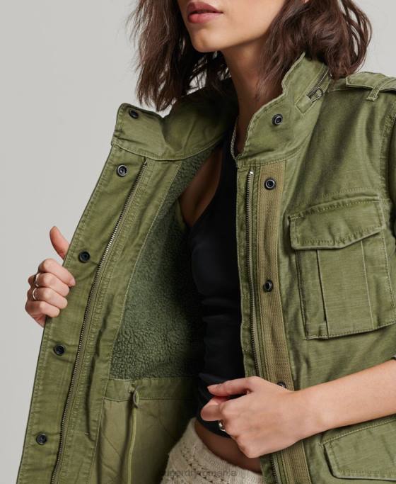 Superdry jachetă militară căptușită rookie borg îmbrăcăminte kaki femei JX0Z5416