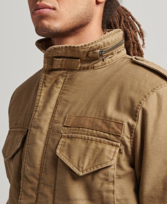 Superdry jachetă militară m65 field borg căptușită îmbrăcăminte bronzat bărbați JX0Z4470