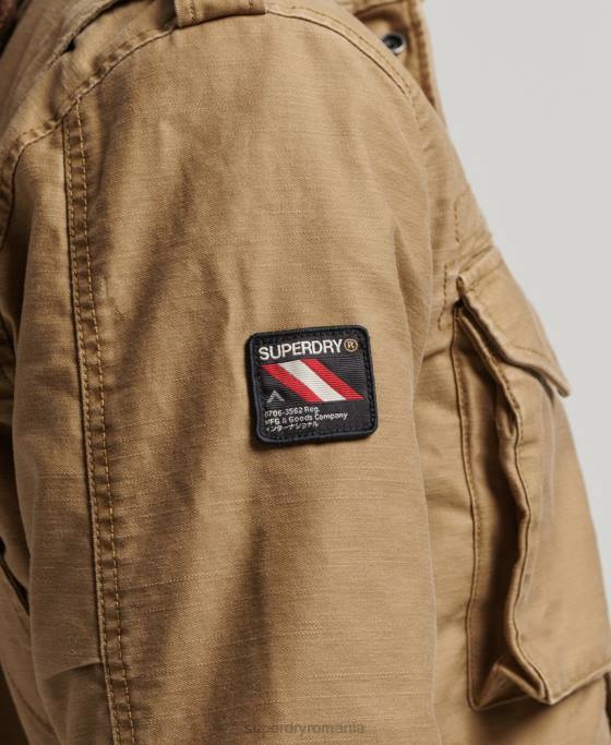 Superdry jachetă militară m65 field borg căptușită îmbrăcăminte bronzat bărbați JX0Z4470