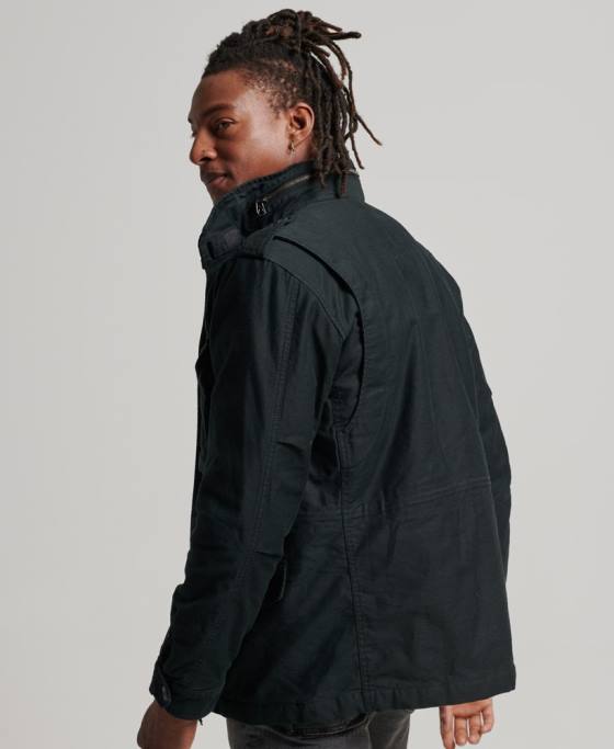 Superdry jachetă militară m65 field borg căptușită îmbrăcăminte gri inchis bărbați JX0Z4434