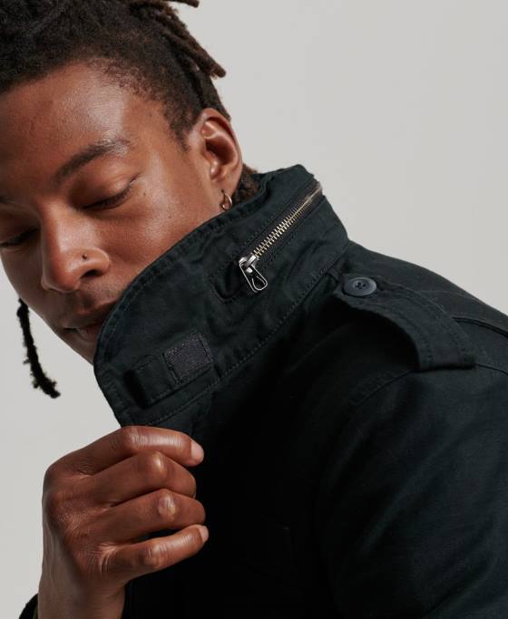 Superdry jachetă militară m65 field borg căptușită îmbrăcăminte gri inchis bărbați JX0Z4434