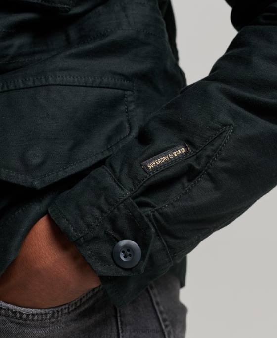 Superdry jachetă militară m65 field borg căptușită îmbrăcăminte gri inchis bărbați JX0Z4434