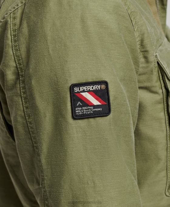 Superdry jachetă militară m65 field borg căptușită îmbrăcăminte kaki bărbați JX0Z4689