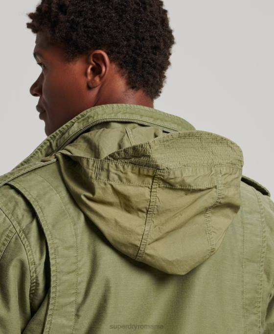 Superdry jachetă militară m65 field borg căptușită îmbrăcăminte kaki bărbați JX0Z4689