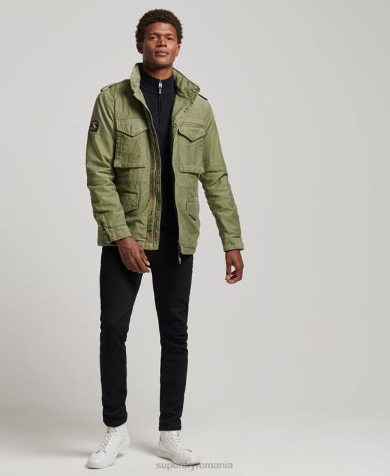 Superdry jachetă militară m65 field borg căptușită îmbrăcăminte kaki bărbați JX0Z4689