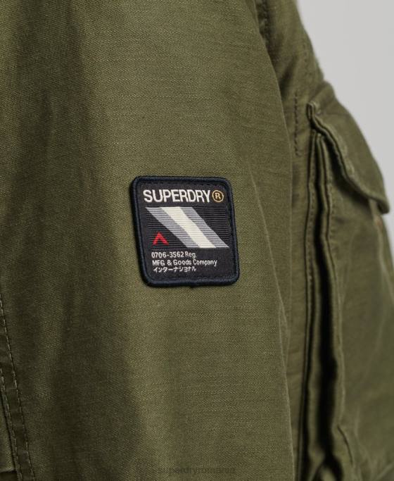 Superdry jachetă militară m65 field borg căptușită îmbrăcăminte kaki bărbați JX0Z915