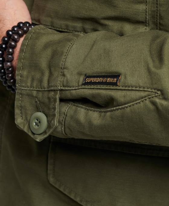 Superdry jachetă militară m65 field borg căptușită îmbrăcăminte kaki bărbați JX0Z915