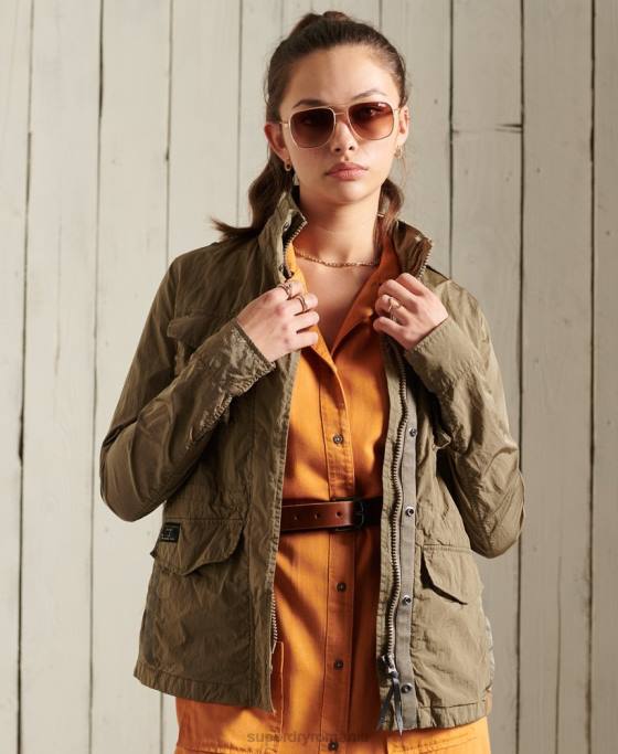 Superdry jachetă militară nouă m65 îmbrăcăminte bej femei JX0Z5657