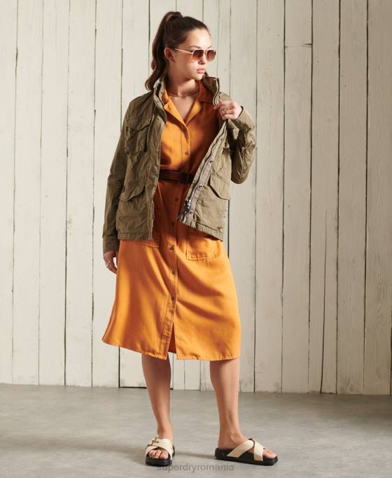 Superdry jachetă militară nouă m65 îmbrăcăminte bej femei JX0Z5657