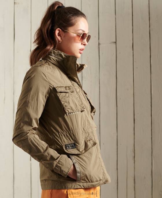 Superdry jachetă militară nouă m65 îmbrăcăminte bej femei JX0Z5657