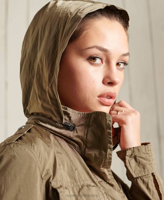 Superdry jachetă militară nouă m65 îmbrăcăminte bej femei JX0Z5657