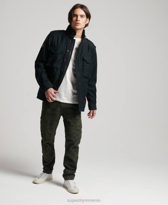 Superdry jachetă militară vintage m65 îmbrăcăminte gri inchis bărbați JX0Z947