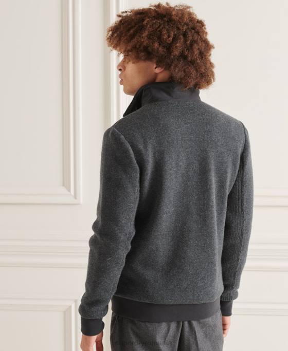 Superdry jachetă mixtă captusită studios îmbrăcăminte gri inchis bărbați JX0Z1039